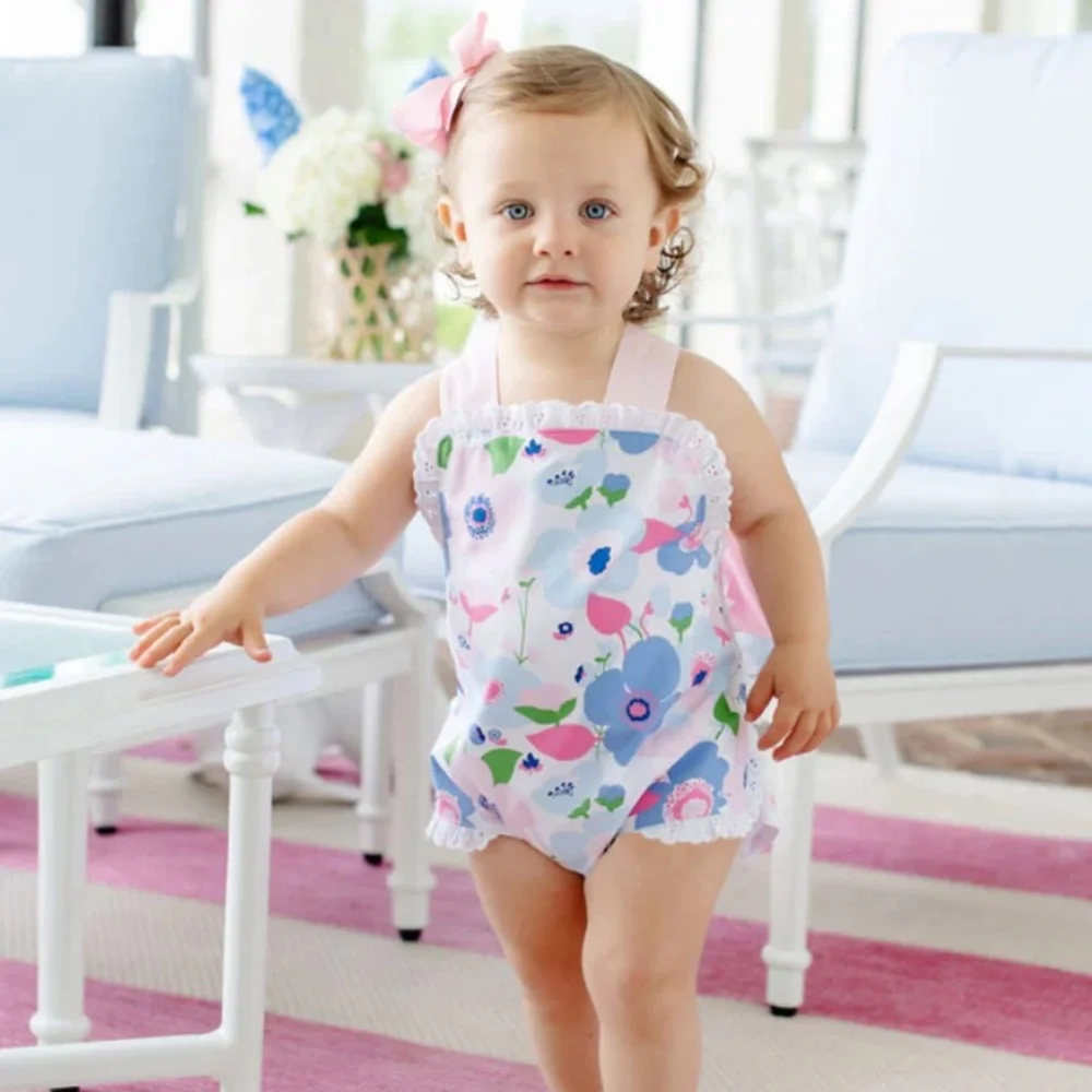 Rare Beaufort Bonnet Sisi Sunsuit - Palm Springs Peony Palm Beach Pink 18-24 mo